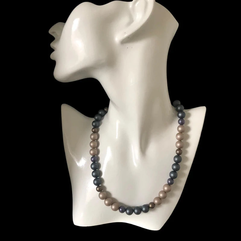 Matt Shell Pearls Beaded Necklace