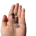 Lotus Flower Pink Rhodonite Dangle Earrings