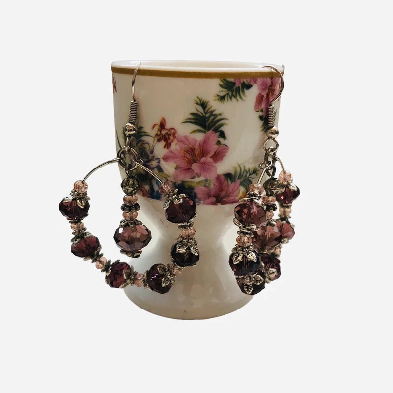 Victorian Style Crystal Hoops