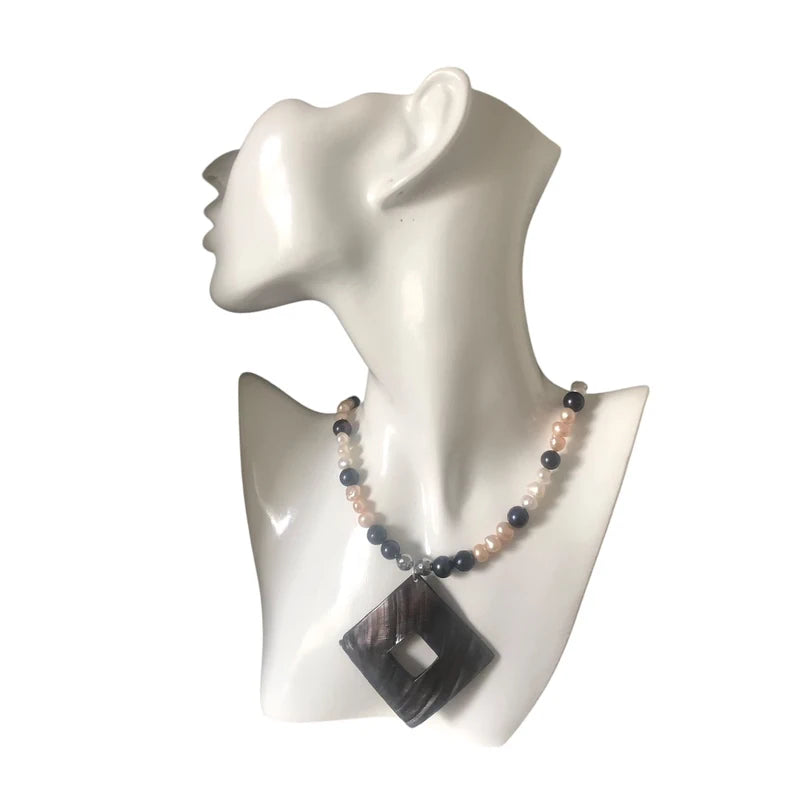 Pearls and Mother Of Pearl Pendant Necklace