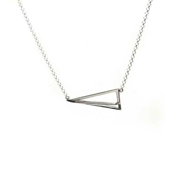 925 Silver Pyramid Pendant Necklace