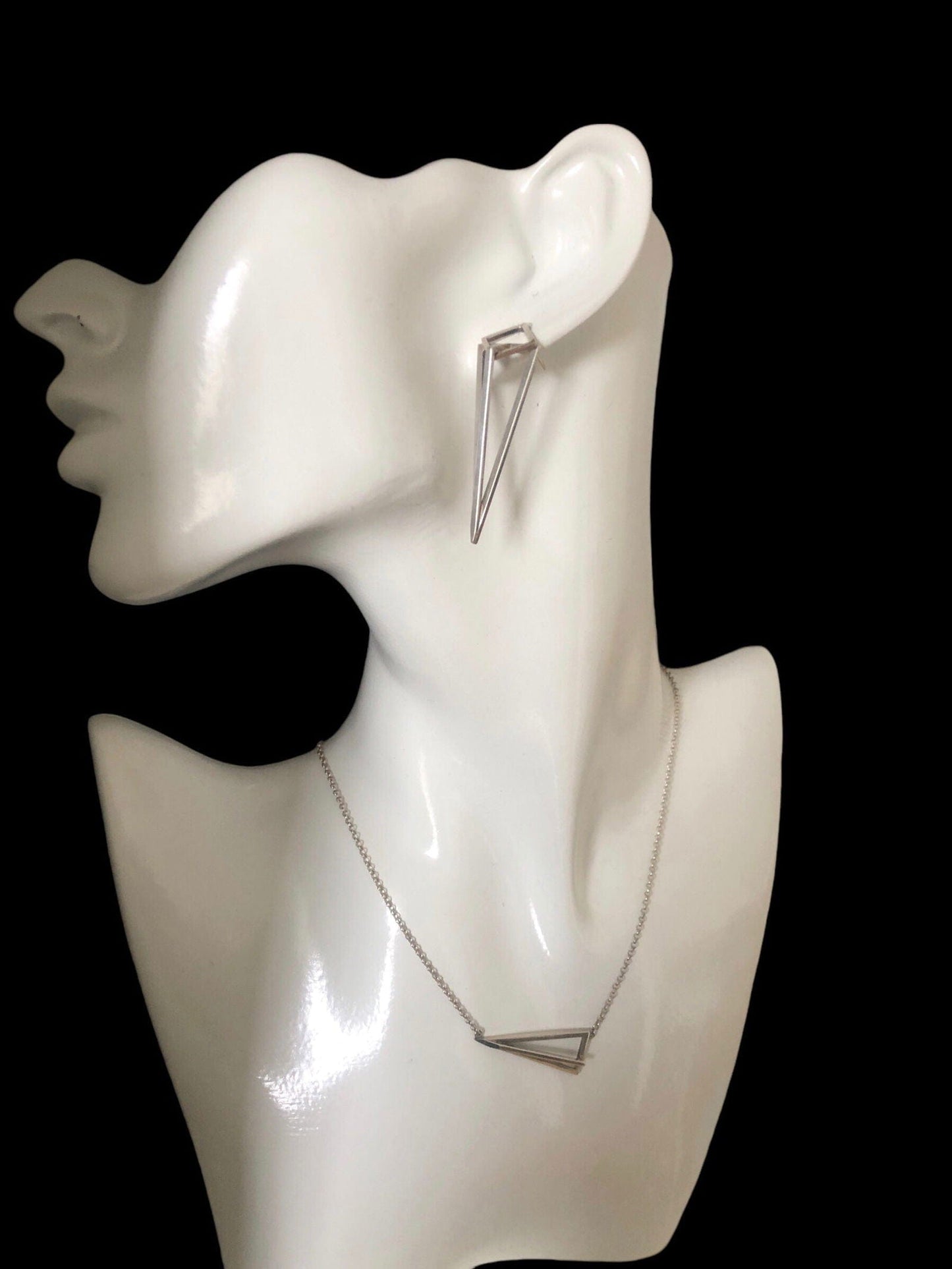 925 Silver Pyramid Pendant Necklace