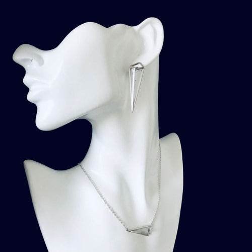 925 Silver Pyramid Pendant Necklace