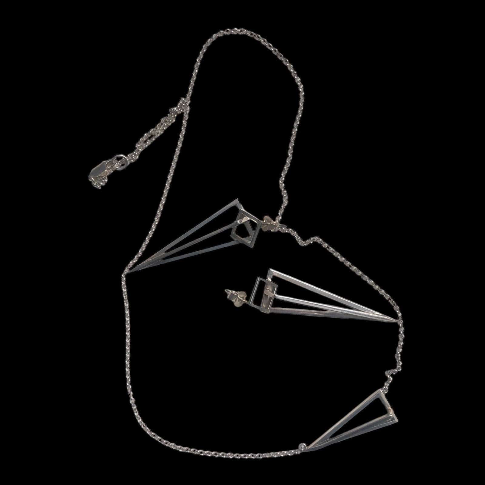 925 Silver Pyramid Pendant Necklace