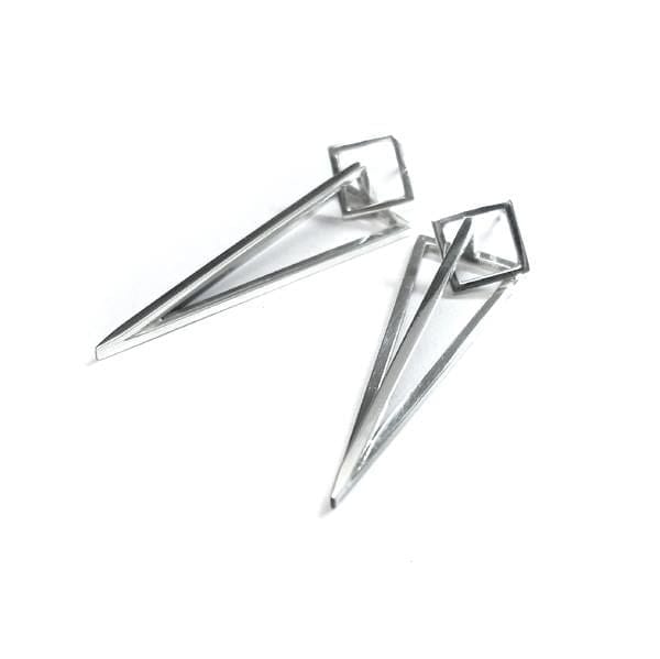 925 Silver Pyramid Stud Earrings