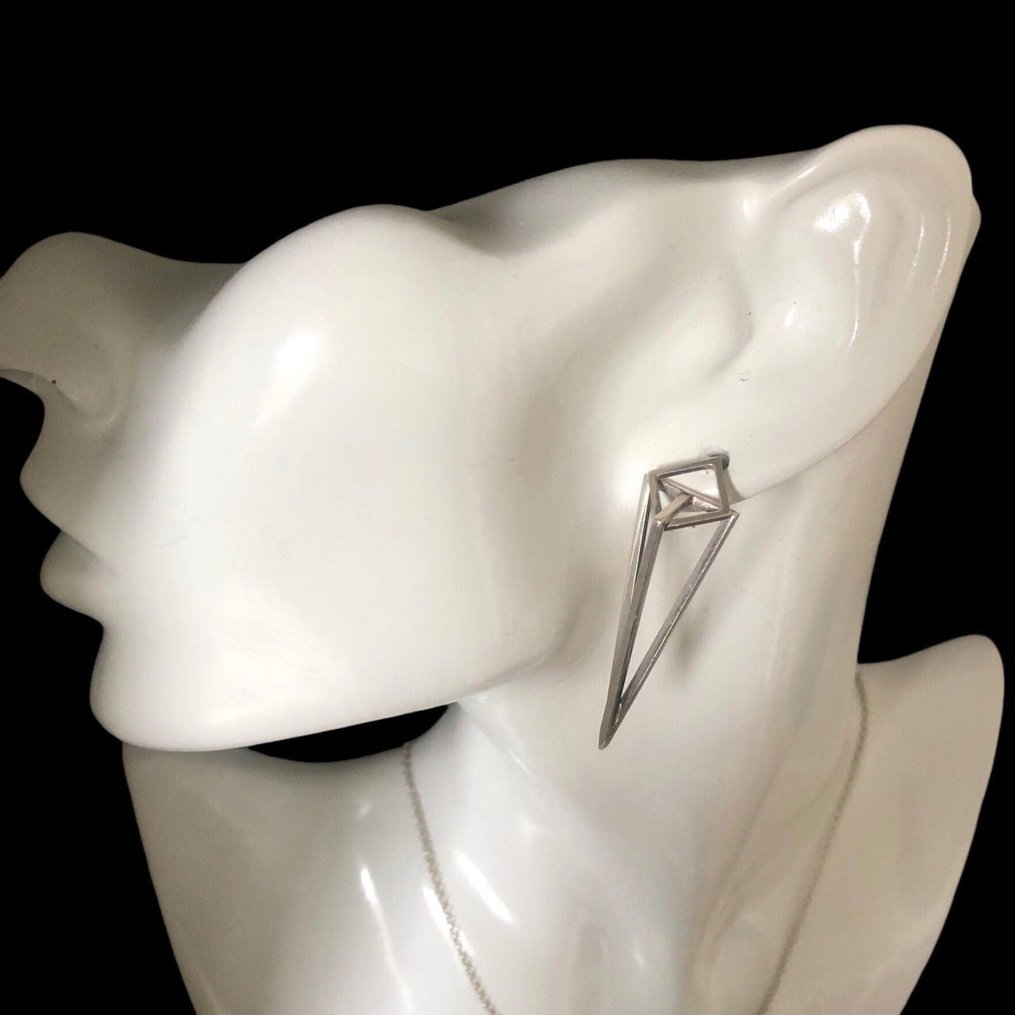 925 Silver Pyramid Stud Earrings