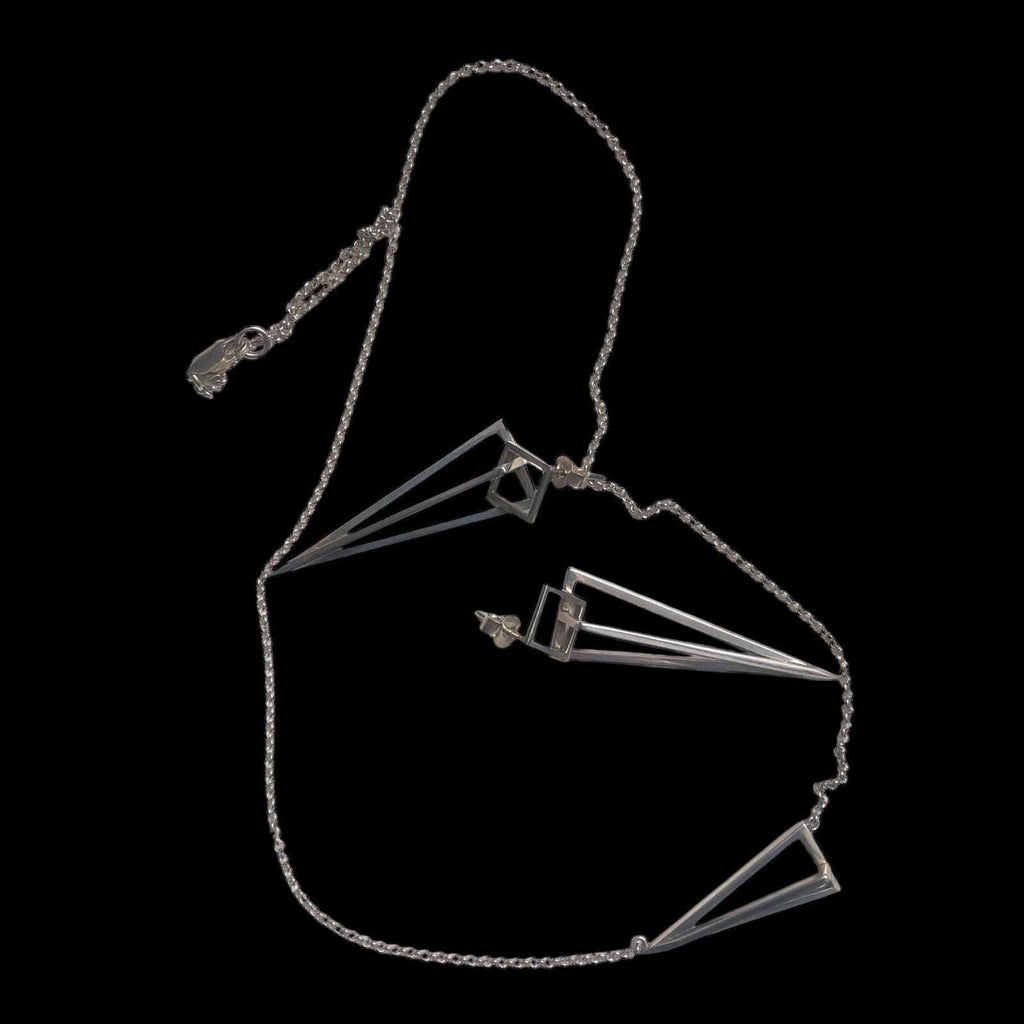 925 Silver Pyramid Stud Earrings