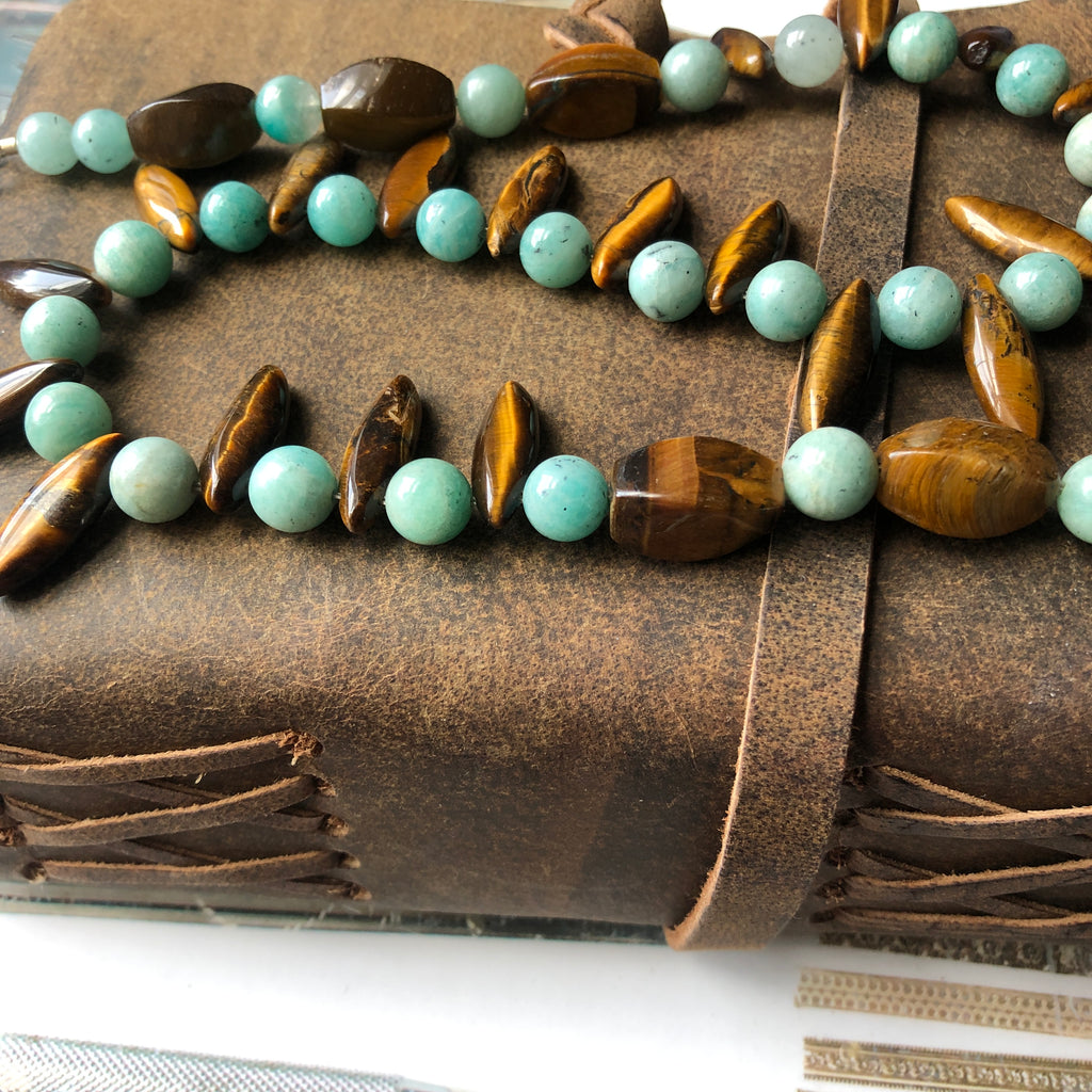 Amazonite and Tiger’s Eye Beaded Necklace