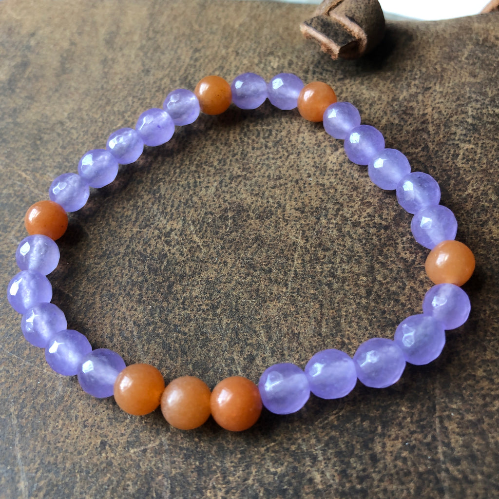 Chalcedony and Jasper Beaded Bracelet