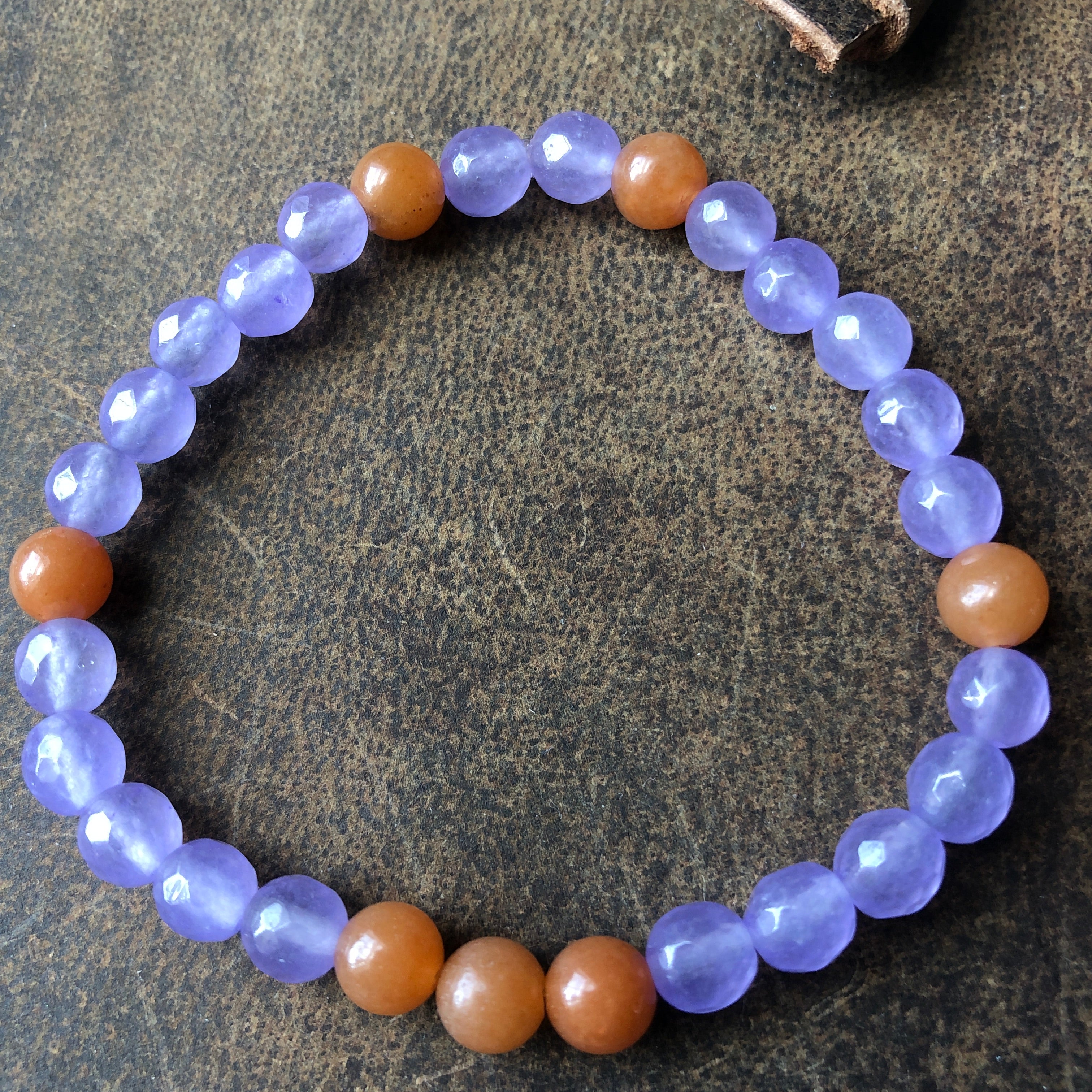 Chalcedony and Jasper Beaded Bracelet