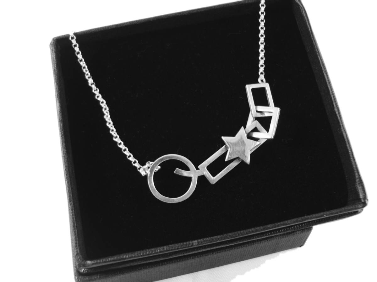 925  Silver Abstract Geometric Necklace