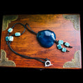 Blue Agate and Egyptian Beads Pendant Necklace