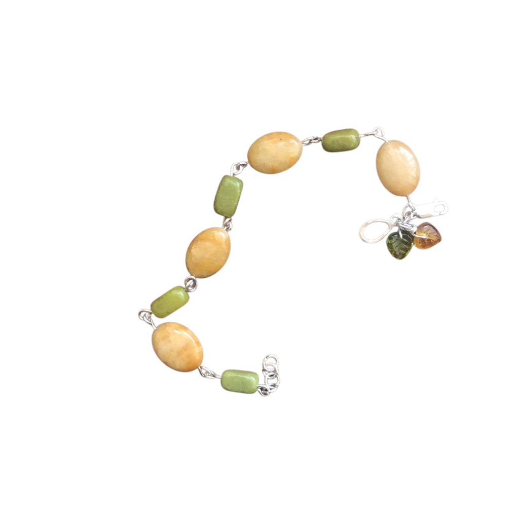 Yellow Aventurine and Lemon Jade Segmented Bracelet