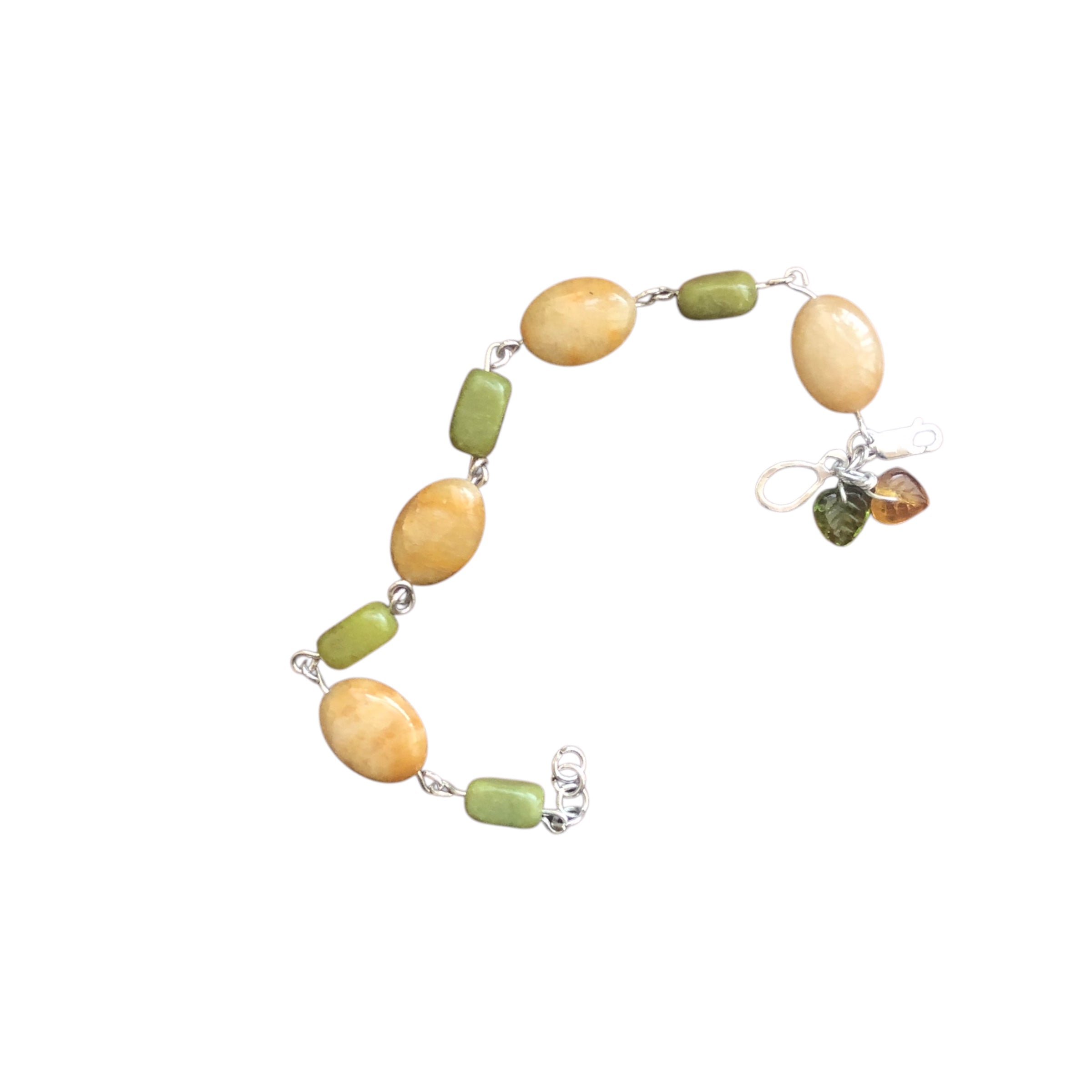 Yellow Aventurine and Lemon Jade Segmented Bracelet