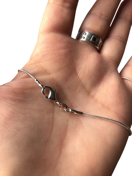 925 Silver snake chain necklace , round style, 54 cm