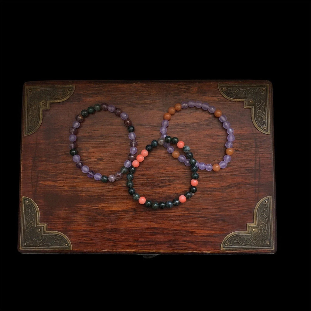 Chalcedony and Jasper Beaded Bracelet