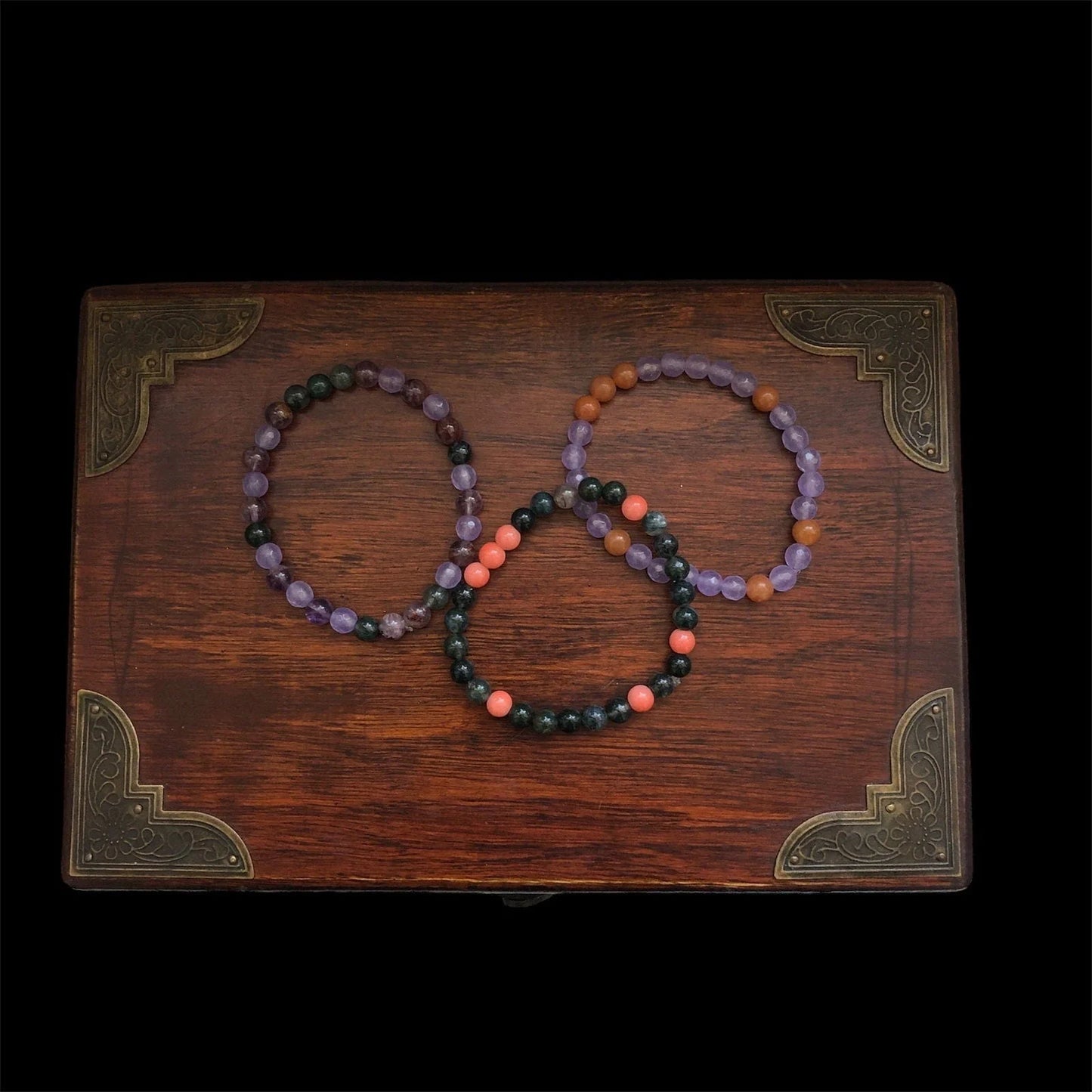 Chalcedony and Jasper Beaded Bracelet