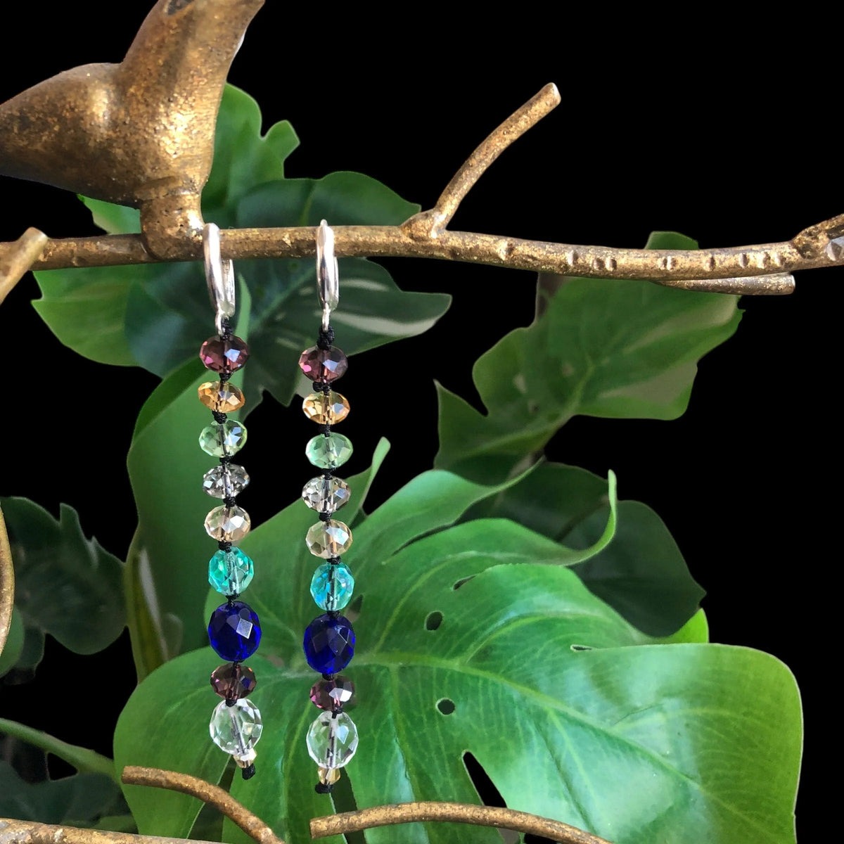 Colourful Crystals Beaded Earring