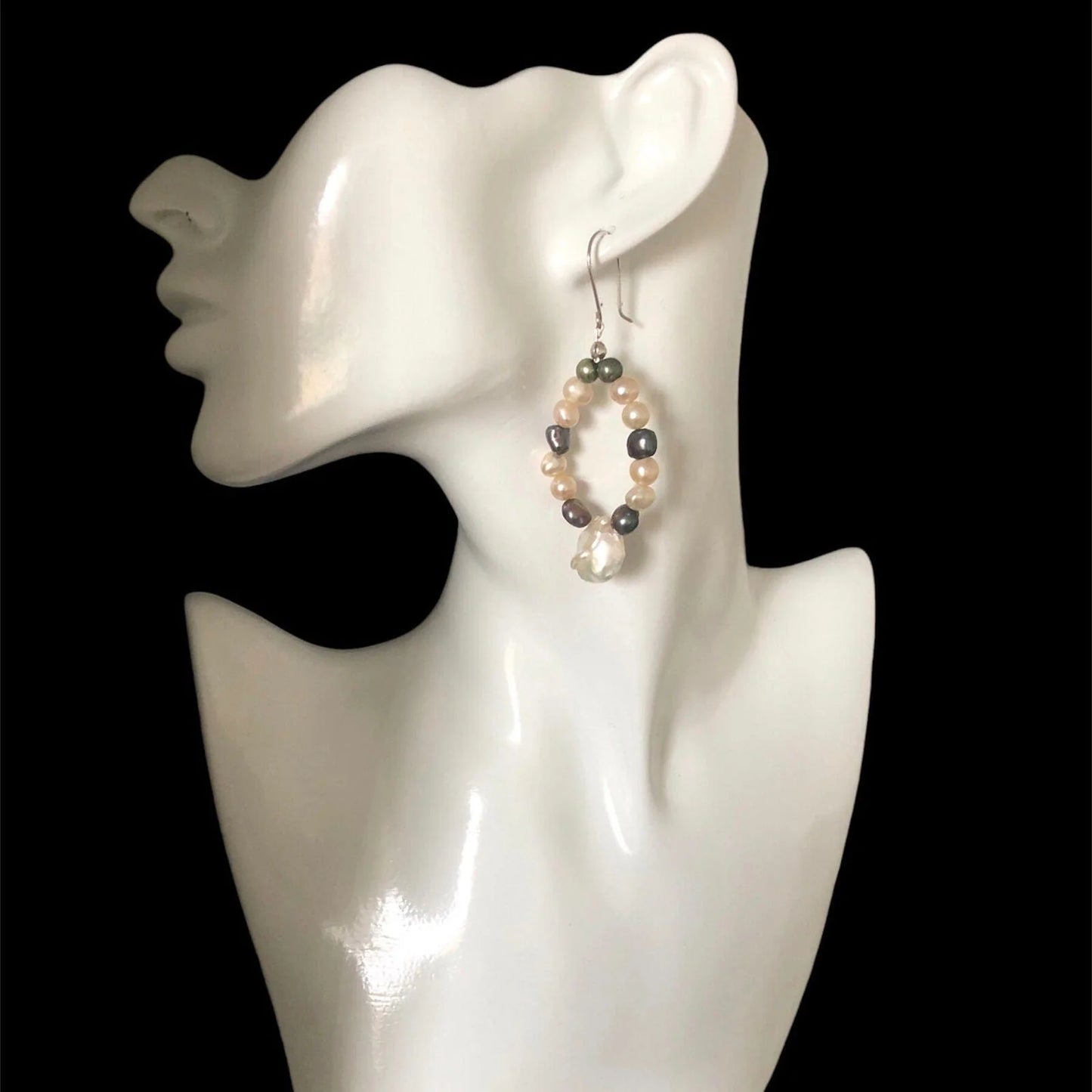 Handmade Freshwater Pearls Dangle Earrings