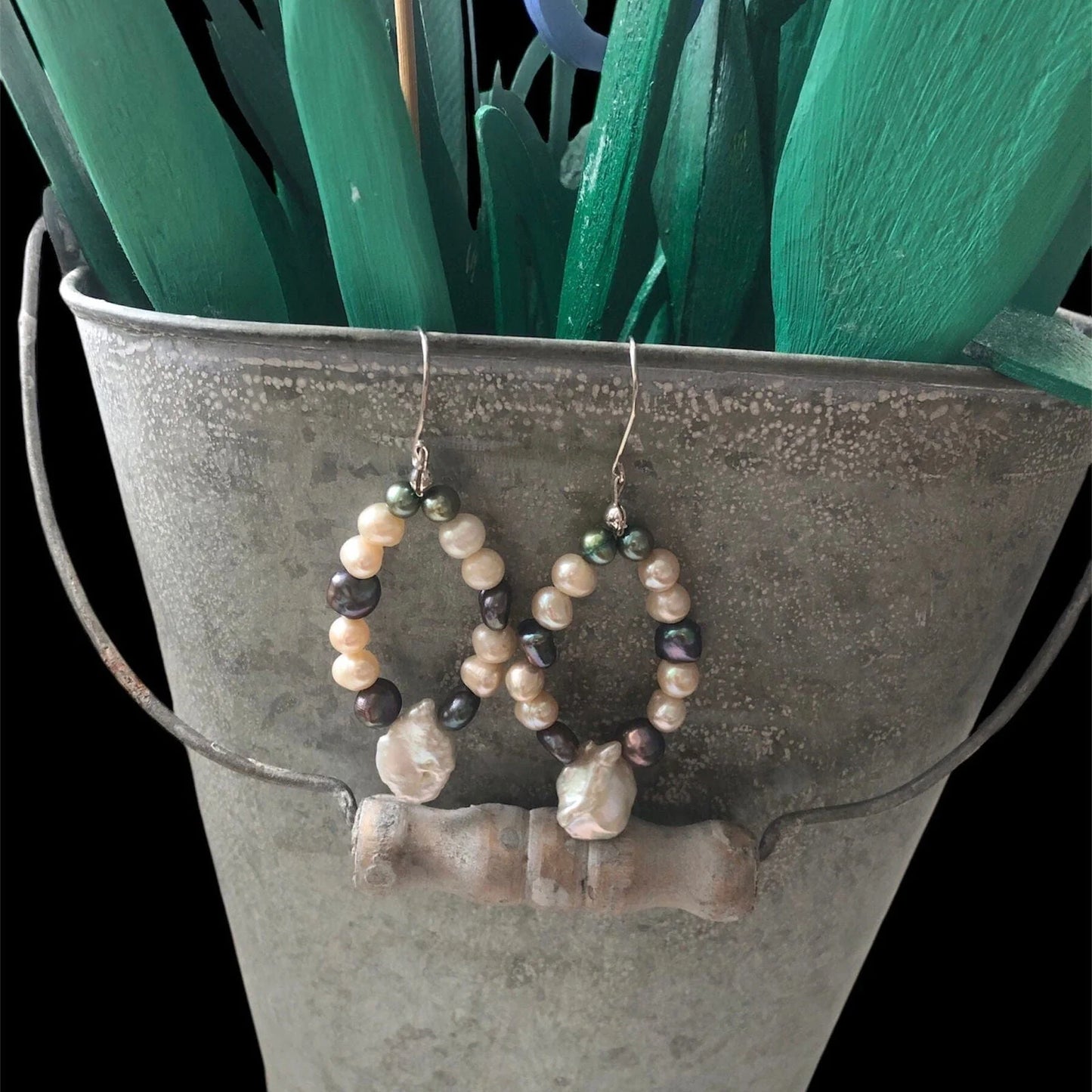 Handmade Freshwater Pearls Dangle Earrings