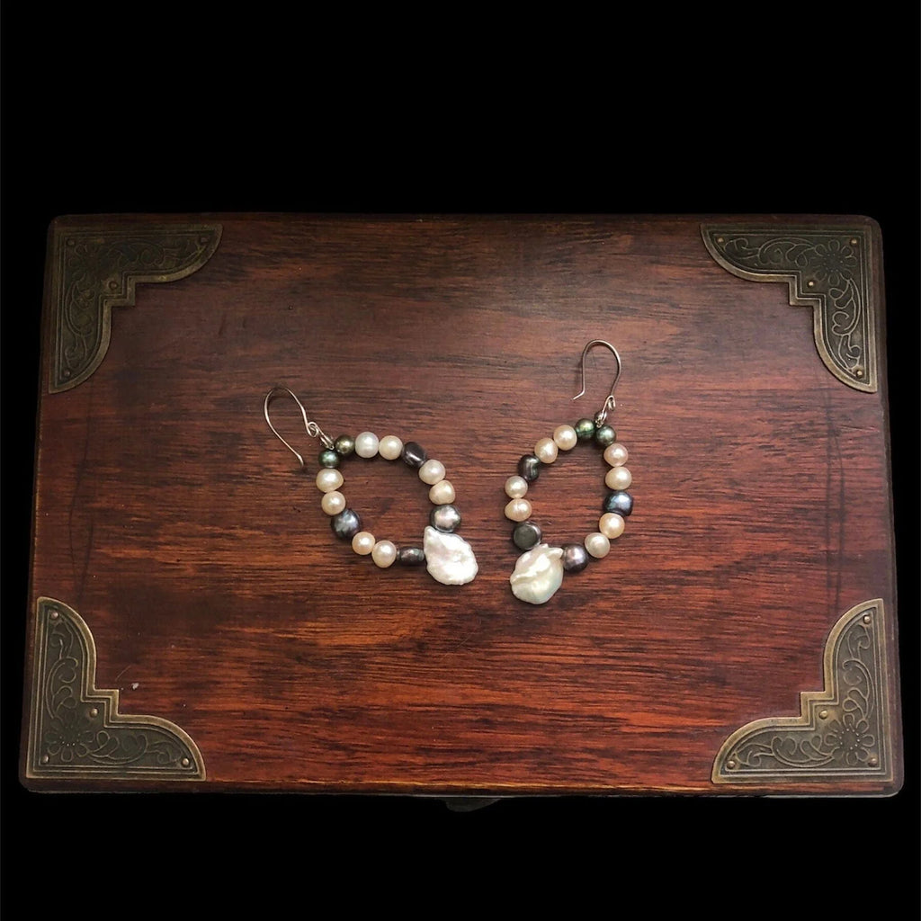 Handmade Freshwater Pearls Dangle Earrings
