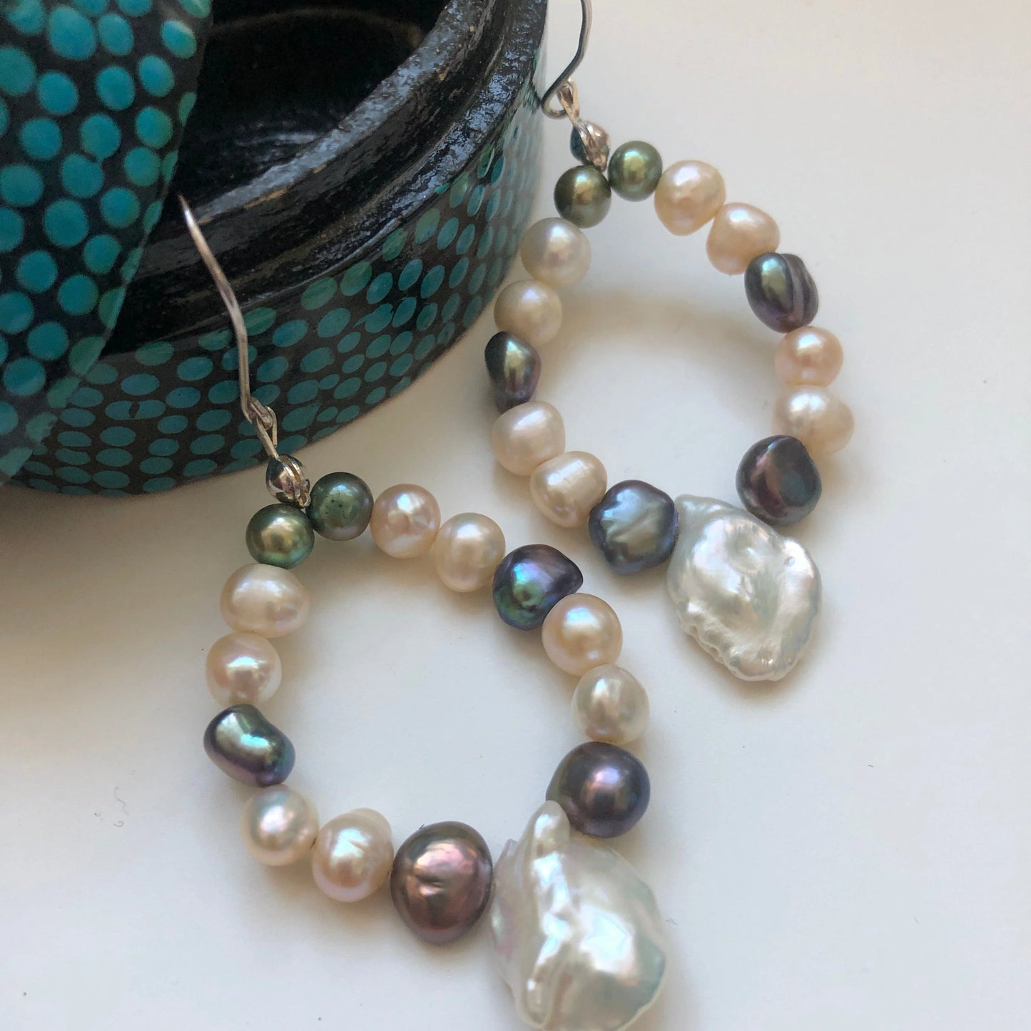 Handmade Freshwater Pearls Dangle Earrings