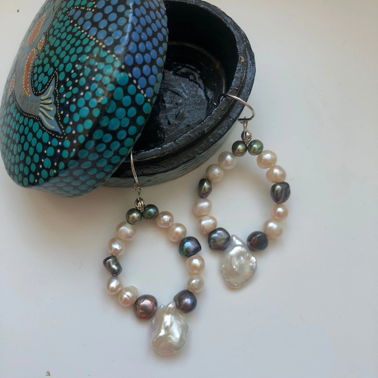 Handmade Freshwater Pearls Dangle Earrings