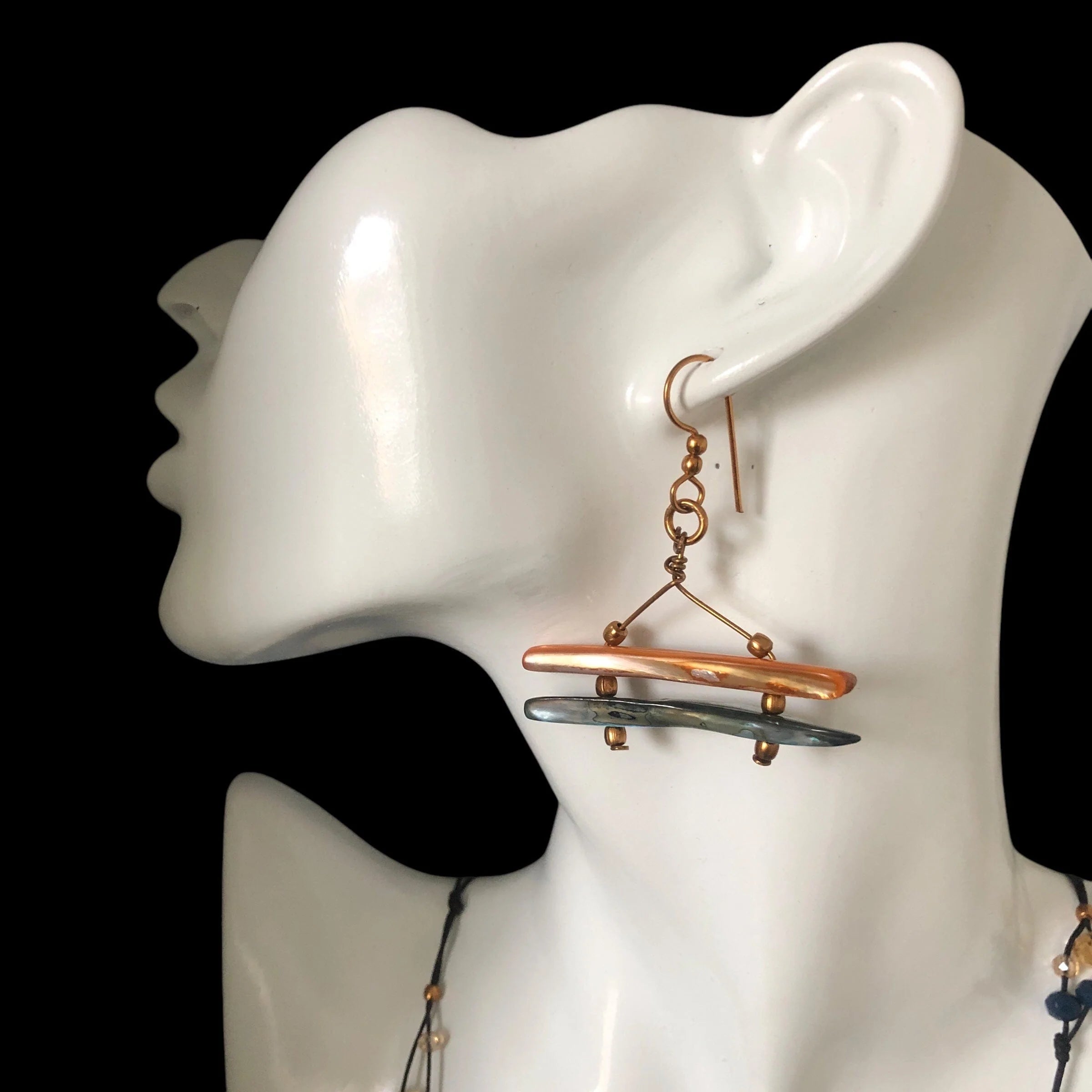Mother Of Pearl Gold Plated Earrings