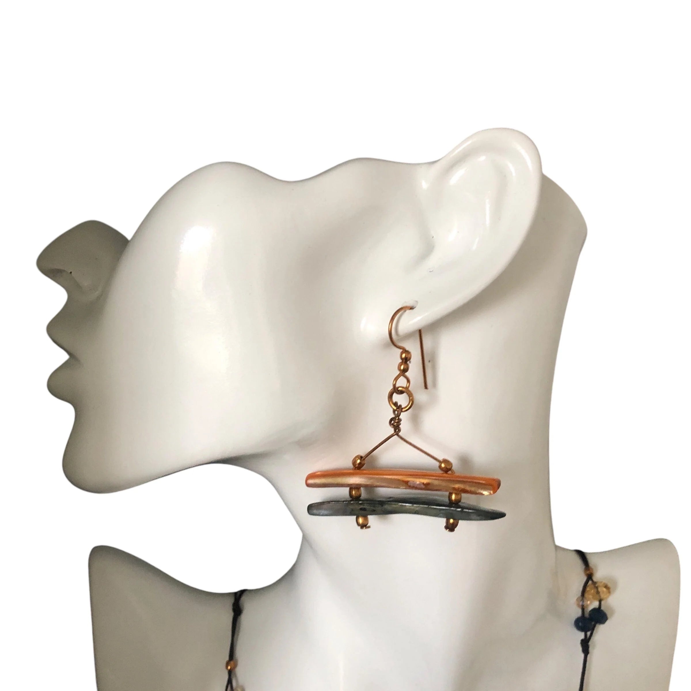 Mother Of Pearl Gold Plated Earrings