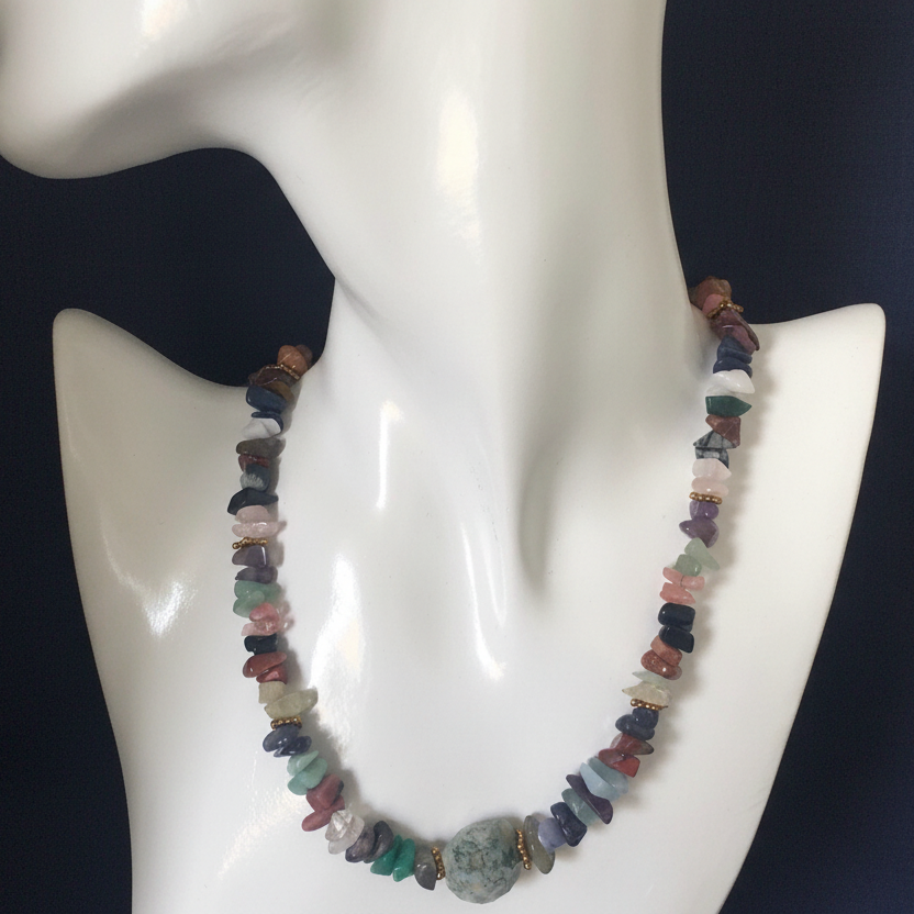 Multi-colour Natural Stones Beaded Necklace