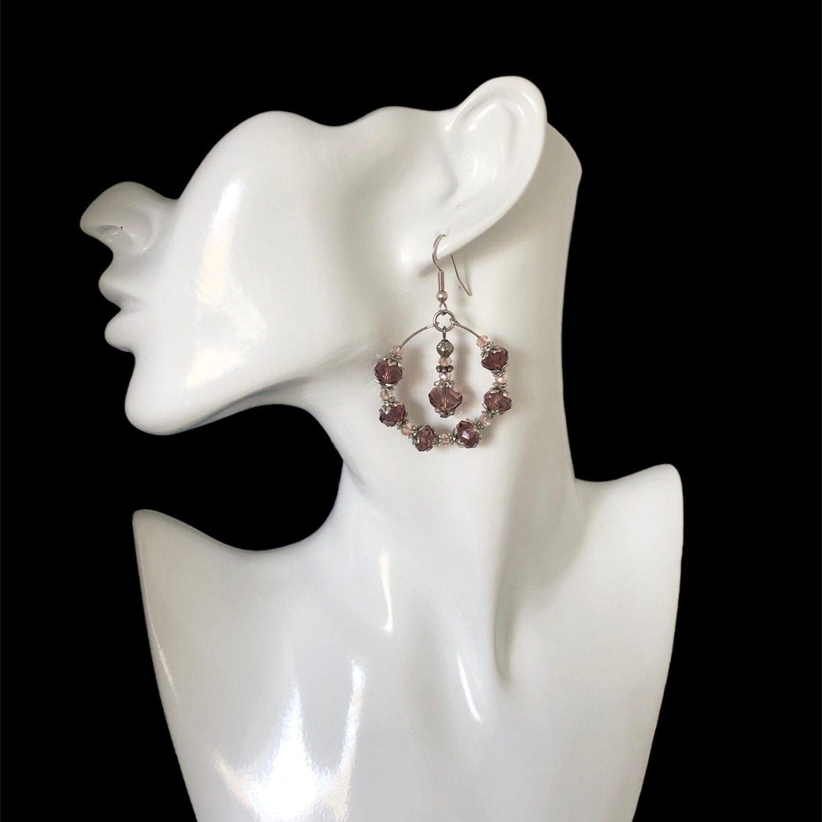 Victorian Style Crystal Hoops