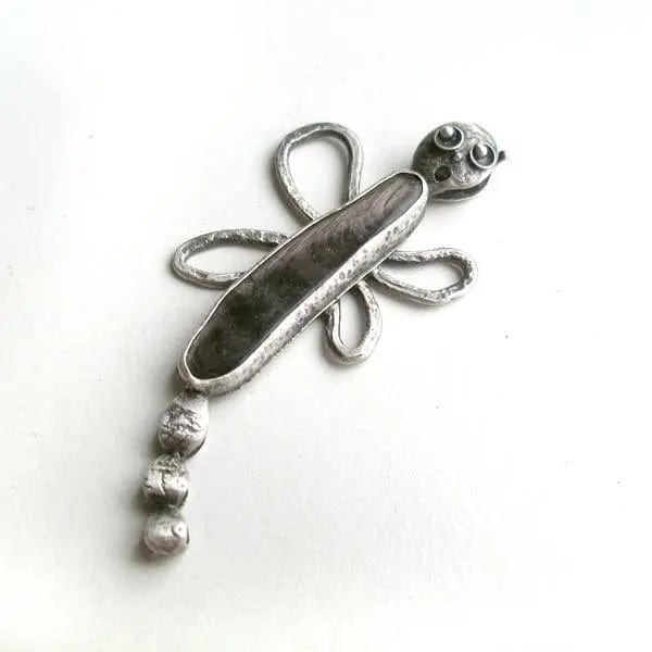 Clementine The Dragonfly Silver & Hypersthene Pendant BLITZ