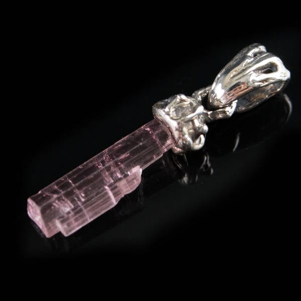 Delicate Pink Tourmaline Crystal Silver Pendant MICHAŁ SIERADZKI