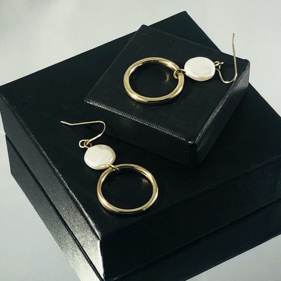 Gold-plated Hoops with Pearls KAS WARWAS