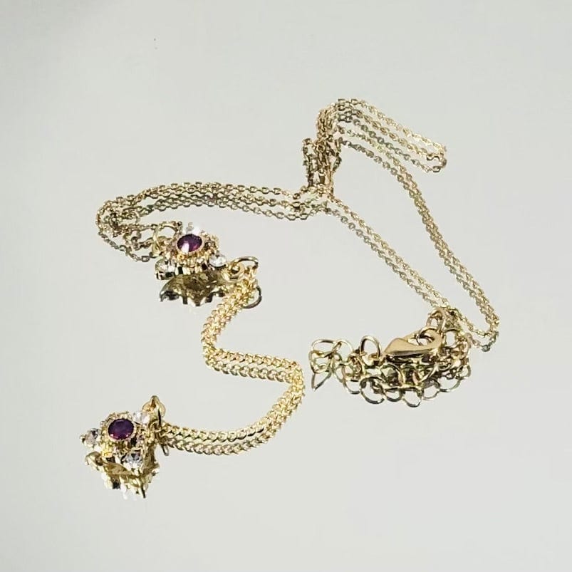 Gold-plated Lariat Necklace With Rhinestones KAS WARWAS