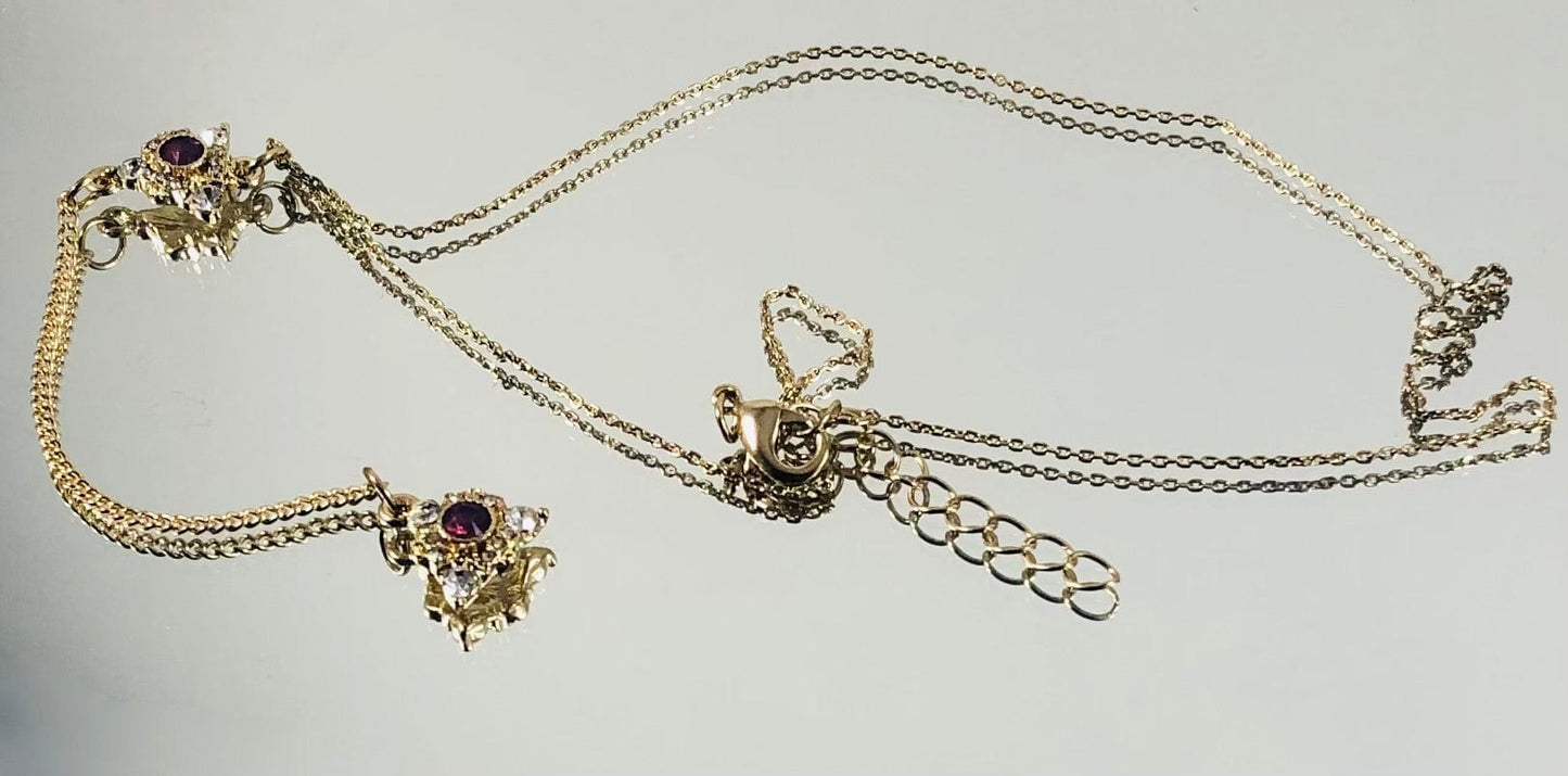 Gold-plated Lariat Necklace With Rhinestones KAS WARWAS