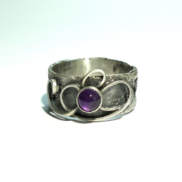 Ivy Silver And Amethyst Band Ring BLITZ