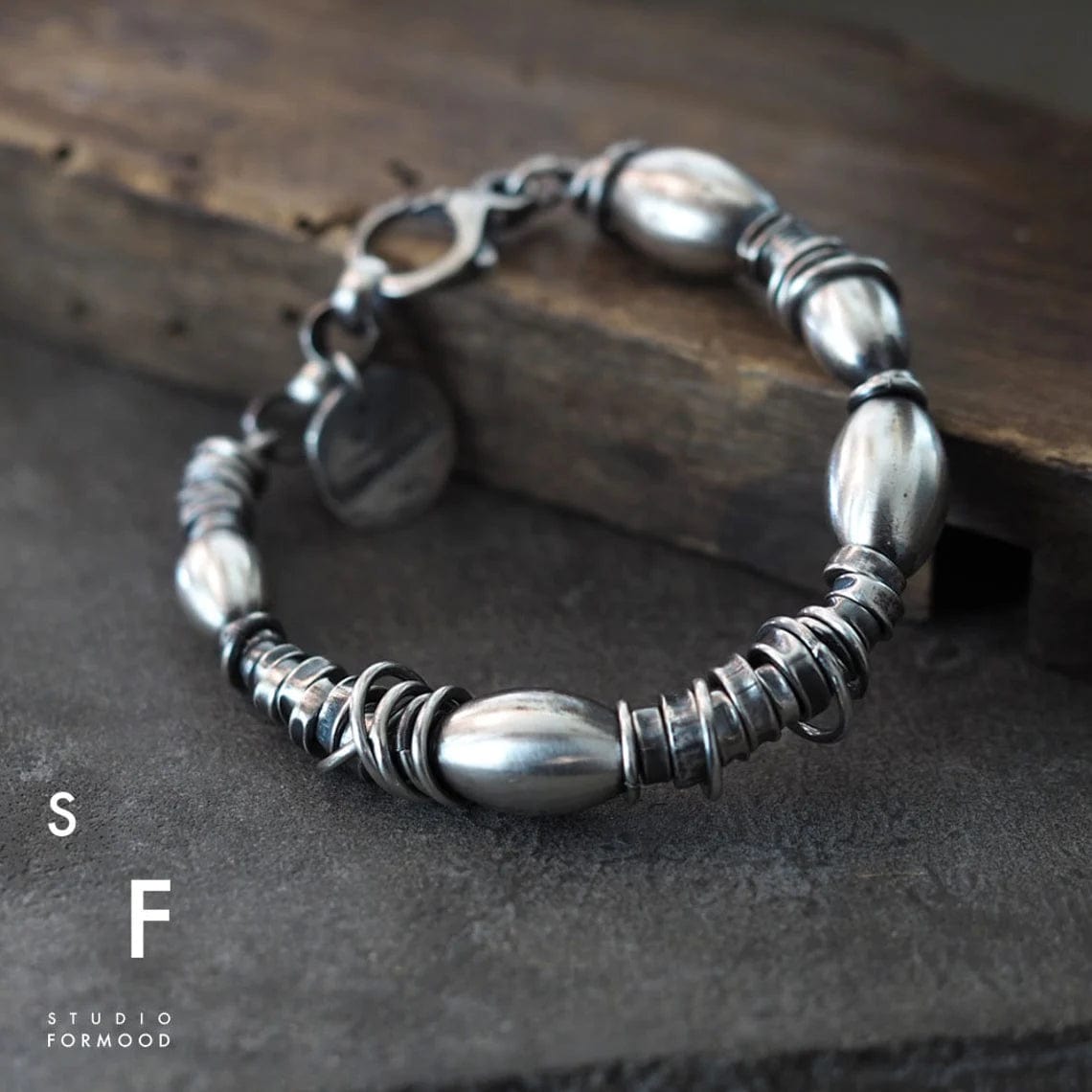 Modernist Sterling Silver Bracelet FORMOOD