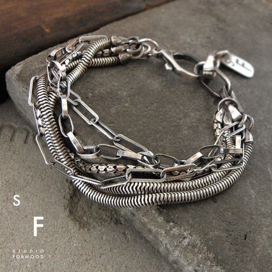 Multi-chain 925 Silver Bracelet FORMOOD