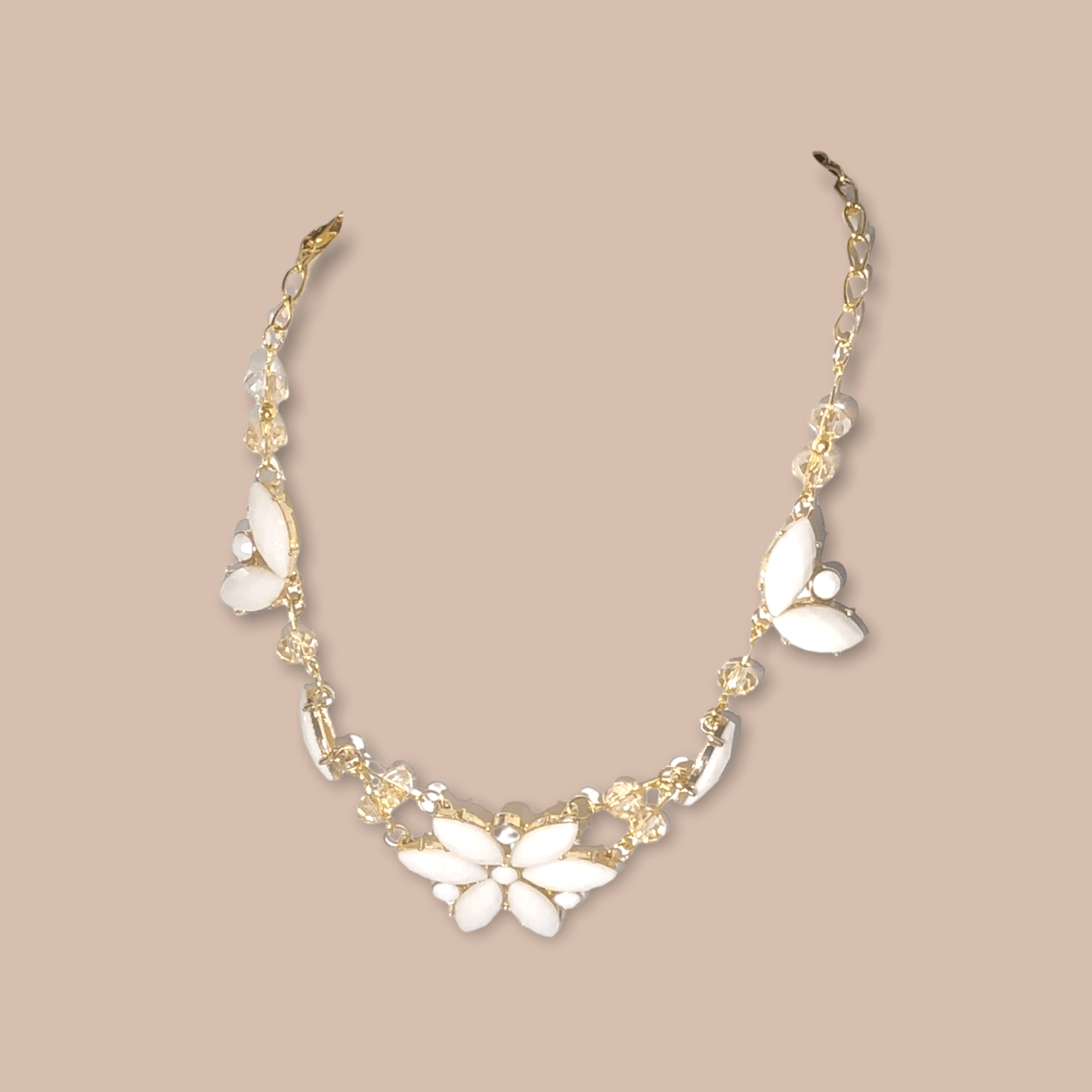 White Flower Gold plated necklace KAS WARWAS